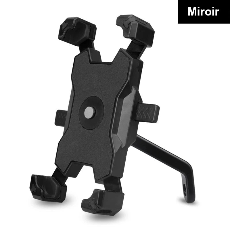 Support telephone velo - moto noir pour miroir @ mobile de fou