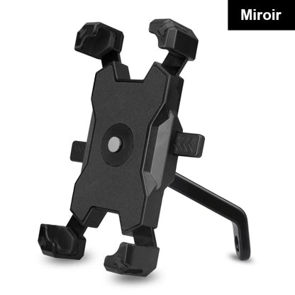 Support telephone velo - moto noir pour miroir @ mobile de fou