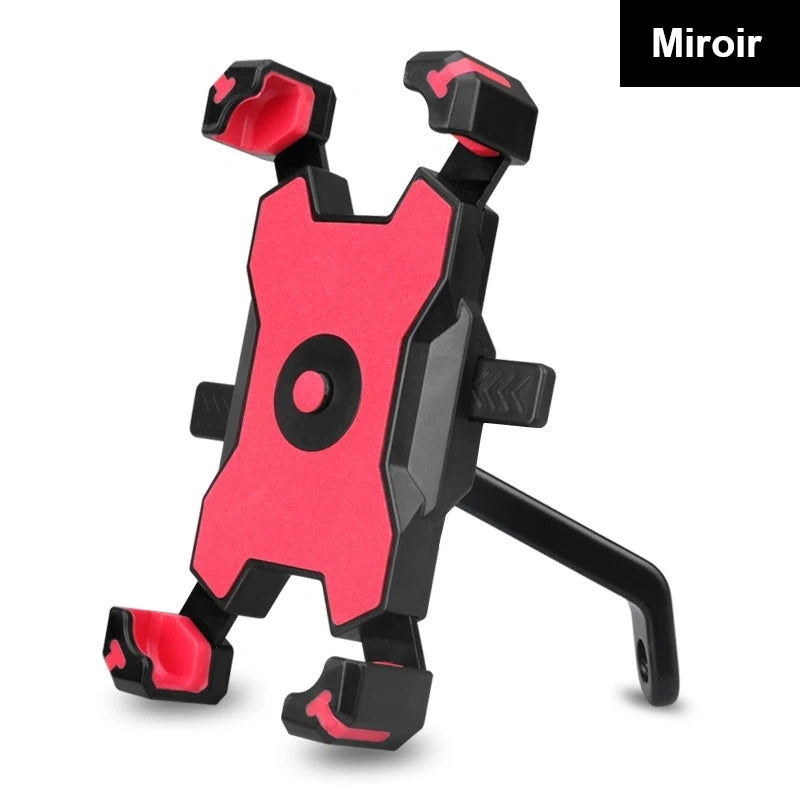 Support telephone velo - moto rouge pour miroir @ mobile de fou
