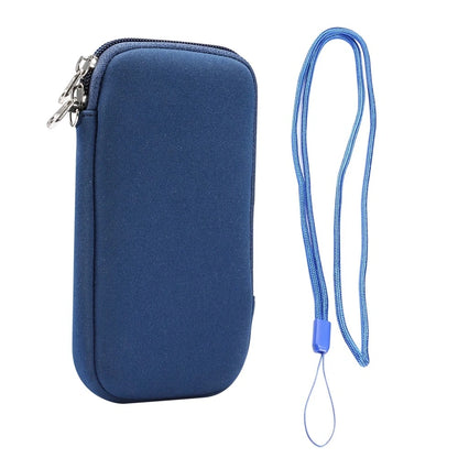 Pochette et cordon bleus pour téléphone