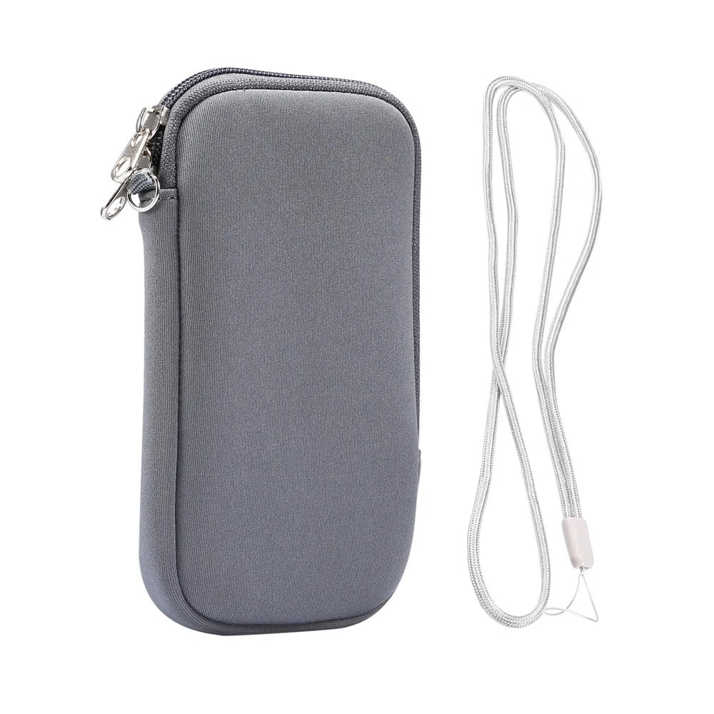 Pochette et cordon gris pour téléphone