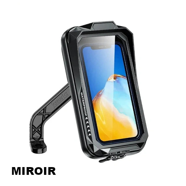 support téléphone moto - vélo waterproof pour tous les miroirs @ mobile de fou