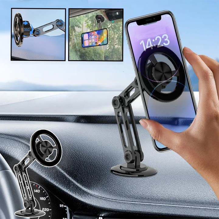 Le support de téléphone magnétique articulé pour la voiture extensible @ Mobile De Fou !